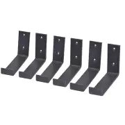Evolf Shelf Brackets Heavy Duty J Floating Metal Shelves Wall Mounted - 6 Pack