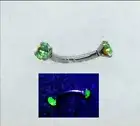 Uranium Glass Eyebrow Piercing 16g Tragus, Daith, Rook, Vertical Lip Curved
