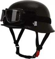 Vintage Motorcycle Half Helmet Lightweight Skull Cap Helmet Removable Liner Open Half Shell Helmet for Adult Men Ladies Cruiser Scooter Chopper DOT/ECE Approved