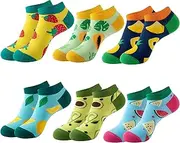 [AffeGifts] Fruit Socks Cute Socks for Women Funny Socks Women Ladies Ankle Socks Gift Colourful Socks for Girls 6 Pairs, As shown in the figure, One size