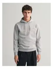 [Gant] Tonal Archive Shield Hoodie in Grey Melange