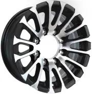 eCustomrim Aluminum Trailer Wheel 16X7 16 X 7 8 Lug Avalanche Matte Black Rim