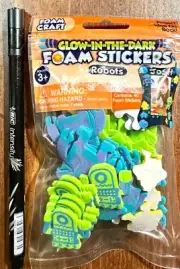 Glow in Dark Robots Stickers Scrapbooking Card Papercraft Craft Kids Teacher