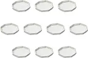 Set of 10 Kuro Soil Tatara Octagonal Plate (Small) 3.0 x 2.7 x 0.5 inches (7.5 x 6.8 x 1.3 cm) | Delicacy Setomonohonpo