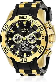 [Invicta] Men's 22340 Pro Diver Analog Display Quartz Black Watch, Black Gold, Medium, Diver, quartz movement