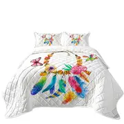 Colorful Feather Necklace Coverlet