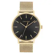 Calvin Klein Gold Mesh Black Dial Men's Watch - 25200049