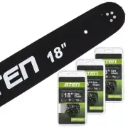 8TEN Chainsaw Guide Bar 3 Chain For Stihl 029 270 22BP074G 18in .063 .325 74DL