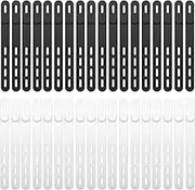 36 Pcs Silicone Cable Ties, Reusable Cord Organizer Strap, Cable Straps with Adjustable Lock Buckle, High Elasticity Cord Wraps for Bundling Earphone Phone Charger Computer Cords (18 Black + 18White)