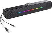 Computer Soundbar for Desktop - Laptop Desktop Audio Soundbar | RGB Desktop Speakers with Lighting Function for Smartphones, Tablets, Laptops, and Desktop Computers