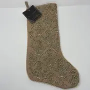 Christian Siriano Beaded Christmas Holiday Stocking 22"