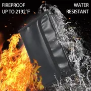 Bisofice Fireproof Document Bag Zipper Closure Cash Safe Storage G8Z1