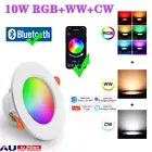 15W 1/2/4/8pcs Smart RGB CCT Bluetooth LED Downlight Dimmable Google Home Alexa