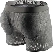 [ZIFIS] Sexy Men Padded Underwear Mesh Boxer Buttocks Lifter Enlarge Butt Push Up Pad Underpants Penis Pouch Panties