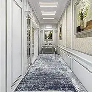 Hallway Runner Rug 80x300cm, Outdoor Door Mat Non Slip Rubber Back, Carpet Runner Washable Runner Mat, Long Carpet for Kitchen Living Room Blue Grey (Size : 2.3ft×3.3ft /70×100cm)