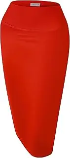 [Simlu] Women's Below The Knee Pencil Skirt for Office Wear - Made in USA