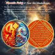 Phoenix and Angel Sobriety Coin Inspirational AA Recovery Token Gift for Him Her