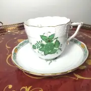 Herend Apony Green Cup Saucer 1 Guest