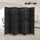 ZUNI 6 Panel Room Divider Privacy Screen Partition Foldable Black