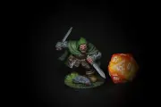 DND Dwarf Rogue Painted Miniature 8k D&D Pathfinder RPG Hunter Assassin