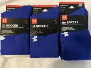 NEW Under Armour Over the Calf UA Soccer Performance Socks 3 Pair Youth Large