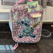 Disney Lilo And Stitch Insulated Lunchbox Sequin Lunch Bag School Snack Tote