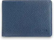 [INDONIQUE] Top Grain Leather Wallet for Men, Bifold Mens Minimalist Wallet with RFID Blocking, Mens Accessories, Card Holder, Navy Blue, Navy Crest