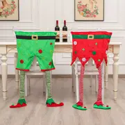 Christmas Back Chair Cover Xmas Elf Long Leg Seat Dining Chair Cover Party Home Decor