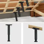 Telescopic Adjustable Bed Beam Support Furniture Leg Load Bearing Bracket-Black