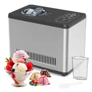 Advwin Ice Cream Maker Machine with Compressor, No Pre-Freezing, 1.5L Countertop Gelato Makers, Automatic Ice Cream Machine for Homemade Use