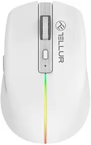 Wireless Mouse with Silent Click, Rechargeable, 2.4 Ghz USB Nano Receiver, Mouse Wireless with Silent Click, 1600DPI, RGB Light Band, Slim and Light Design to Carry (White)