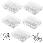 INOOMP 5 Sets Fishing Tackle Kit Barbed Carbon Steel Hooks Portable Plastic Box for Catfish Bass and Trout Fishing Gear Durable and Reliable for Outdoor Activities
