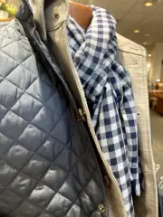 mens cashmere scarf italy, 75x28, woven on both sides, navy/light blue