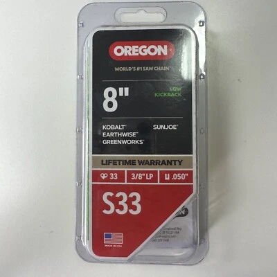 Oregon 8" S33 Chainsaw Pole Saw Chain NEW Sealed 33 DL ~ 3/8" LP ~ .050" G