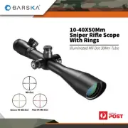 Barska 10-40x50mm Illuminated Mil-dot Sniper Rifle Scope W/ Scope Rings Ac11674
