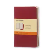 Moleskine Ruled Pocket Cahier Notebook Paper (Red) [3-Pieces]