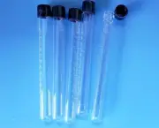Lab TEST TUBE Round bottom screw cap scale line 15ml ( a set of 5) new