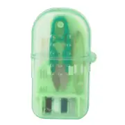 Portable Mini Macaron Color Plastic Sewing Tool Box Needle Scissors Tool(Green)