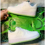 正品 NIKE AIR FORCE 1'07 LX 夜光 笑臉 白綠 女款 AF1 CT3228-100小白鞋