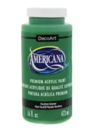 DecoArt Americana Premium Acrylic Paint, Festive Green, 16 Fl. Oz.
