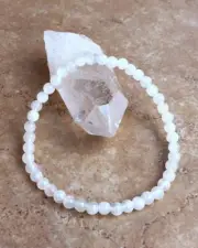 Natural Moonstone Stretch Bracelet 4mm Moonstone Healing Bracelet Handmade