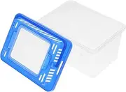 Generic Portable Fish Tank with Lid Terrarium Kit Fish Bowl Sea Turtle Reptile Carrier Small Travel Fish Tanks Aquarium Practical Tank Mini Plastic Goldfish Tank Turtle Tanks Abs Blue