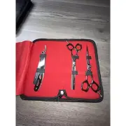 germany international hair scissors set silver Slightly Damaged Case New