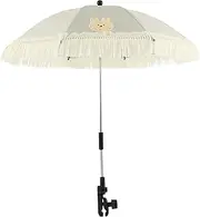 ZLHETWT Baby Stroller Outdoor Parasol Adjustable Baby Stroller Umbrella Outdoor Parasol Lightweight with Tassel Cute Clip On Sunshade UPF40 for Children Buggy