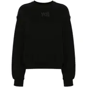 [Alexander Wang T] Alexander Wang T Logo-embossed Cotton Sweatshirt S BLACK