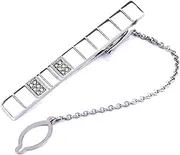 [KUHBDIE] White Diamond Tie Clip Business Tie Clip Set with White Diamond Tie Clip