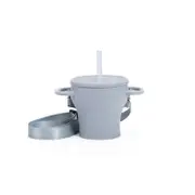 Collapsible Silicone Snack and Drink Cup with Strap - Leaden