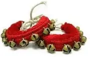 TONGARI Metal Ghungroo Bells (1 Line Pad, Red, Pair) For Women