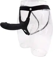 QRTBHOP Hollow Large Dildo Pants Penis Sleeve Enlarger Strapon Belt Strap-On Dildos with Adjustable Harness SM Erotic Sex Toys for Men(Black Schwarz,Medium)