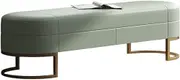 Bed End Bench Storage Ottoman Bench for Bedroom,Genuine Leather Ottoman with Storage, Storage Bench for Bedroom, Living Room & Hallway Bedroom Bench(Cyan,100 * 40 * 45cm)